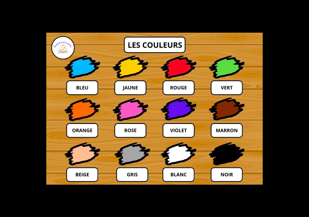 Les couleurs - affiche éducative pour apprendre les couleurs