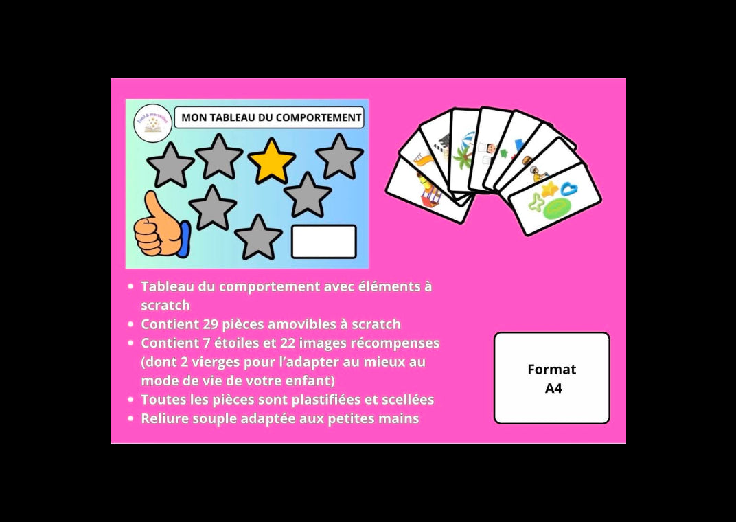Mon tableau du comportement - tableau ludique pour valoriser les bons comportements