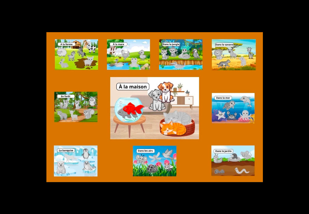 Mon livret des animaux - aperçu des pages intérieures avec pièces à manipuler
