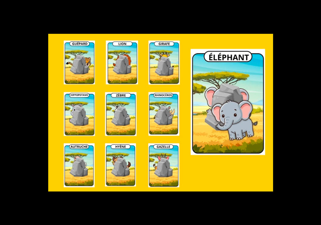 Mes animaux cachés La savane - pièces à scratch avec animaux de la savane