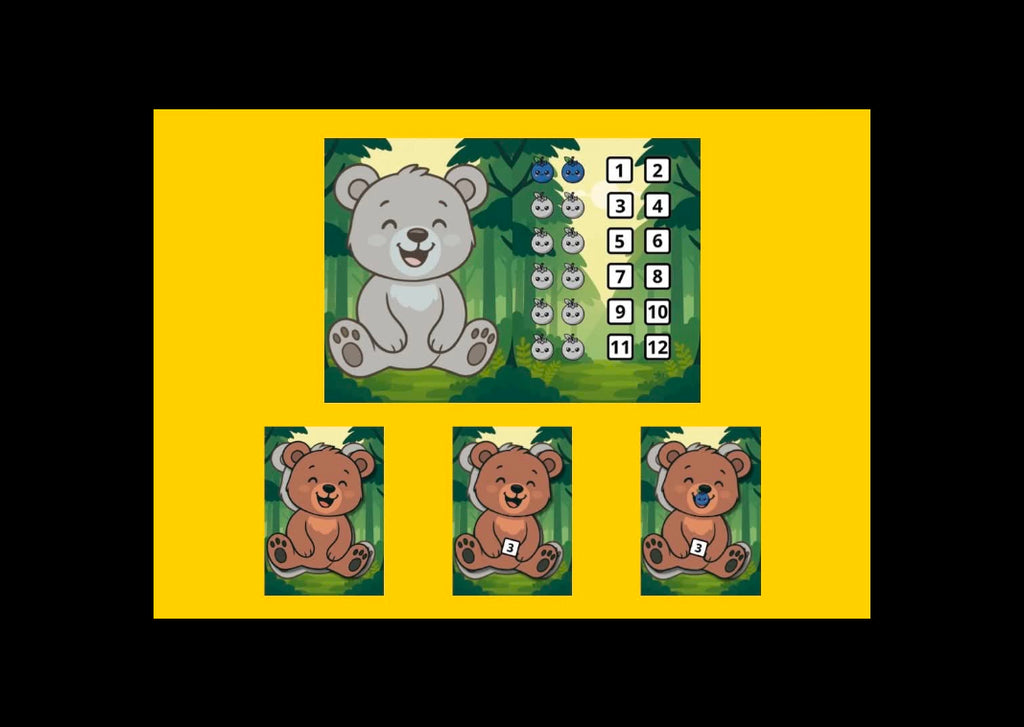 Nounours et les myrtilles - activité de numération avec myrtilles